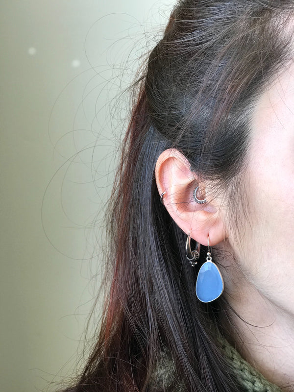 Chalcedony Adora Medium Earrings Green & Blue - Jewels & Gems