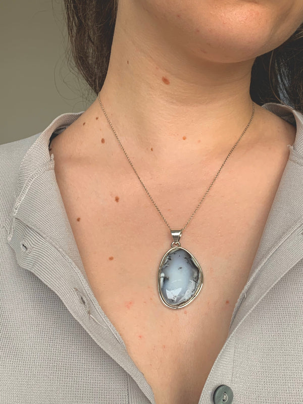 Dendritic Agate Brea Pendant - Freeform - Jewels & Gems
