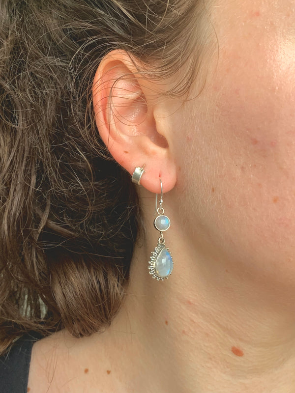 Moonstone Luleia Earrings - Double Drop - Jewels & Gems