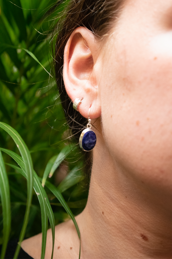 Semi-precious Sapphire Ari Earrings Oval - Jewels & Gems