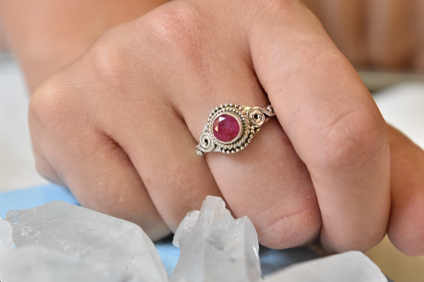 Semi-precious Ruby Kala Ring (US 6.5 & 8.5) - Jewels & Gems
