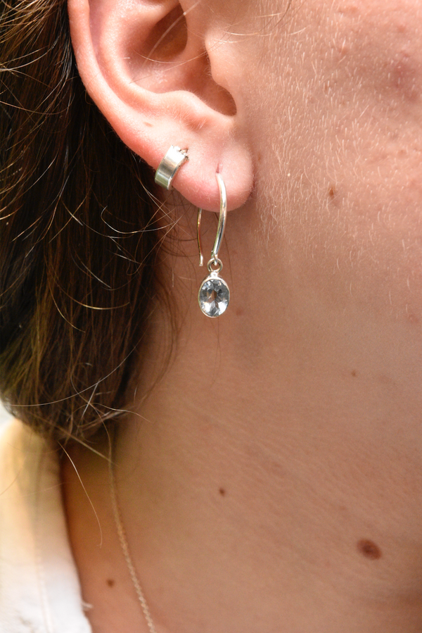 Blue Topaz Signe Earrings - Oval - Jewels & Gems