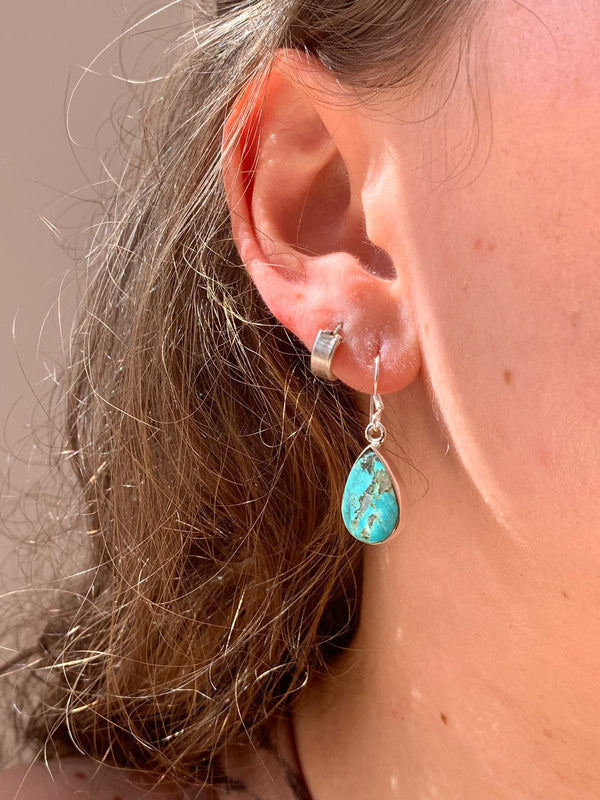 Tibetan Turquoise Akoni Earrings - Teardrop - Jewels & Gems