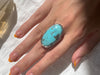 Arizona Turquoise Naevia Adjustable Ring - XLong Oval - Jewels & Gems