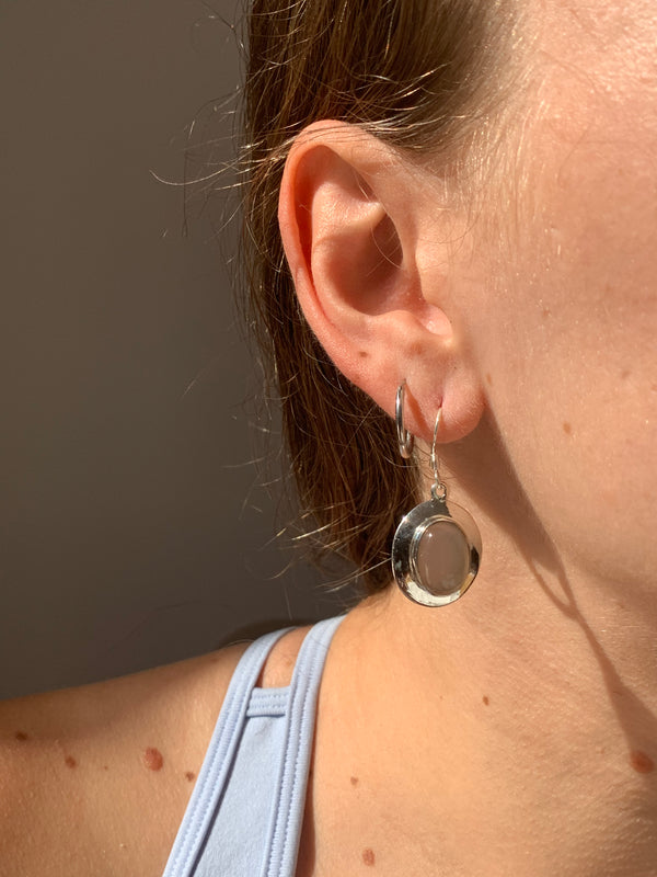 Peach Moonstone Medea Earrings - Jewels & Gems