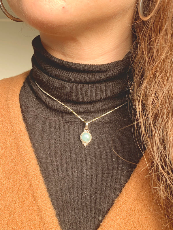 Aquamarine Cassia Dot Pendant - Jewels & Gems