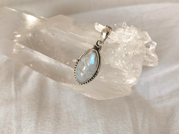 Moonstone Gala Pendant - Medium Marquise - Jewels & Gems