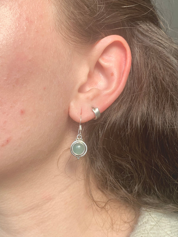 Aqua Chalcedony Ari Dot Earrings - Jewels & Gems