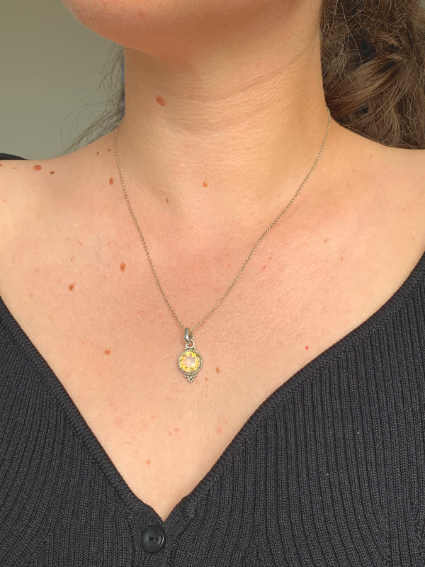 Citrine Cassia Dot Pendant - Faceted - Jewels & Gems