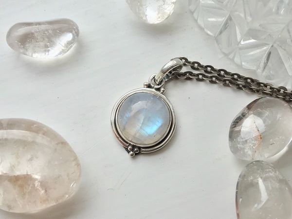 Moonstone Ari Dot Pendant - Jewels & Gems