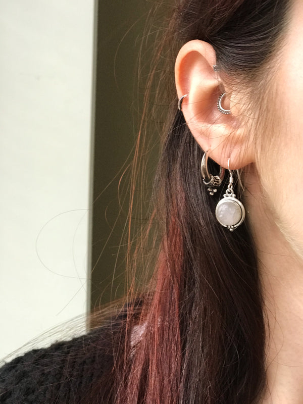 Rose Quartz Ari Dot Earrings - Jewels & Gems