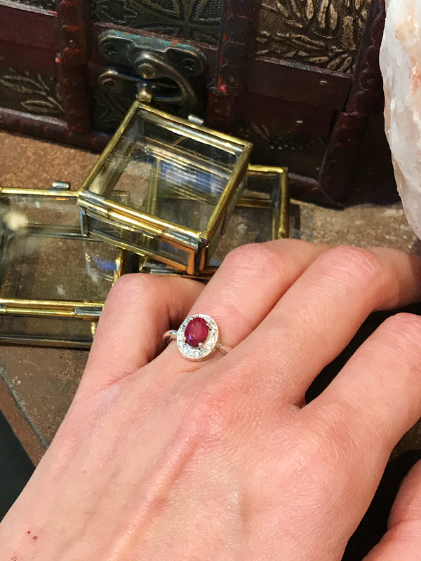Zirconia and Semi-precious Sapphire and Semi-precious Ruby Isolda Ring - Jewels & Gems