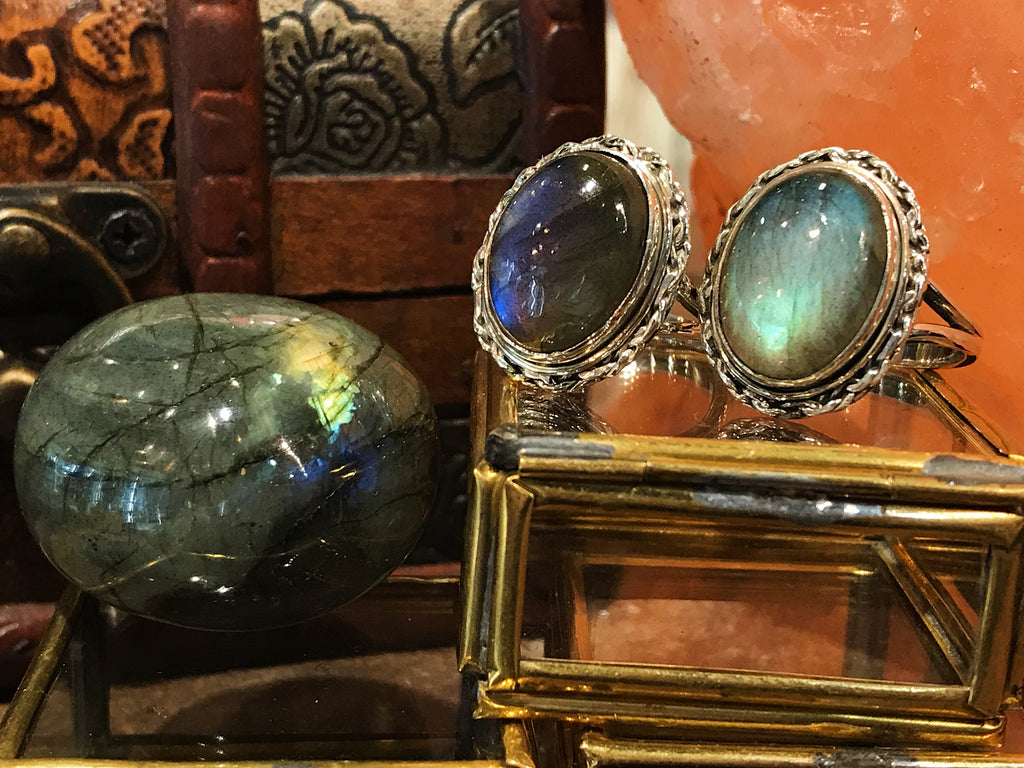 Labradorite Cassia Ring Tear Drop and Oval - Jewels & Gems