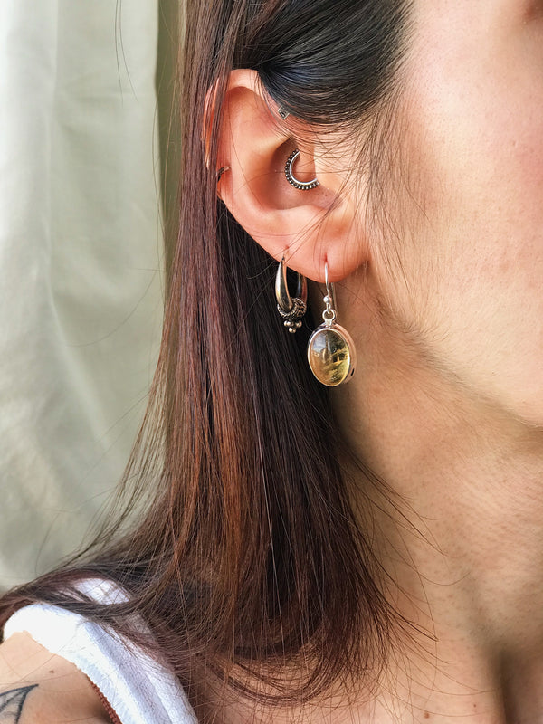 Citrine Ari Earrings - Cabochon Oval - Jewels & Gems