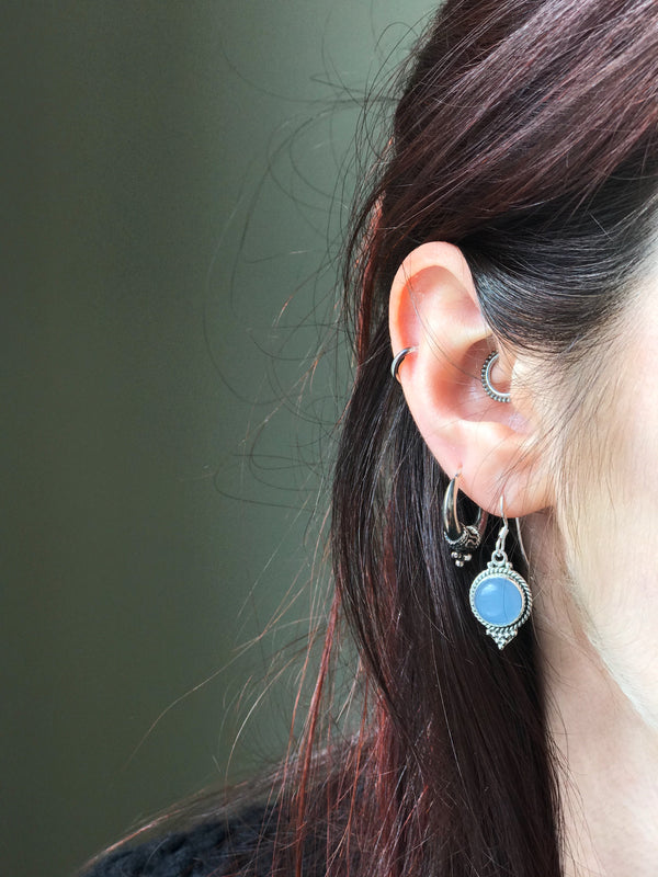 Blue Chalcedony Cassia Dot Earrings - Jewels & Gems