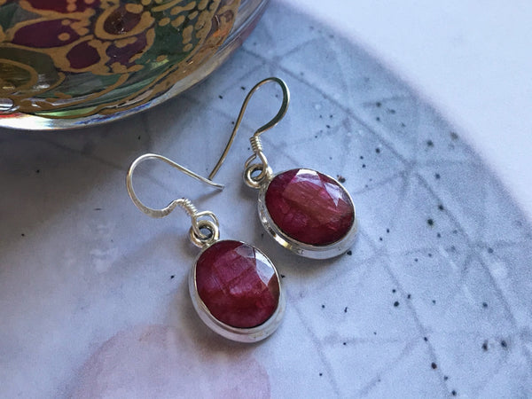 Semi-precious Ruby Ari Earrings - Round/Oval - Jewels & Gems