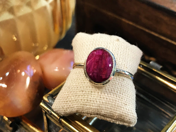 Semi-precious Ruby Ari Ring - Small Oval - Jewels & Gems
