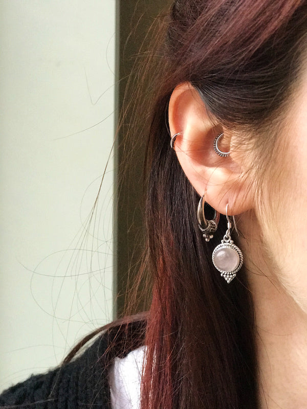 Rose Quartz Cassia Dot Earrings - Jewels & Gems