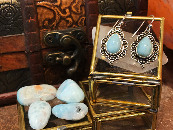 Larimar Nissa Earrings - Jewels & Gems
