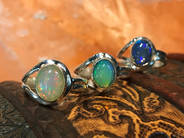 Ethiopian Opal Signe Ring (US 9) - Jewels & Gems