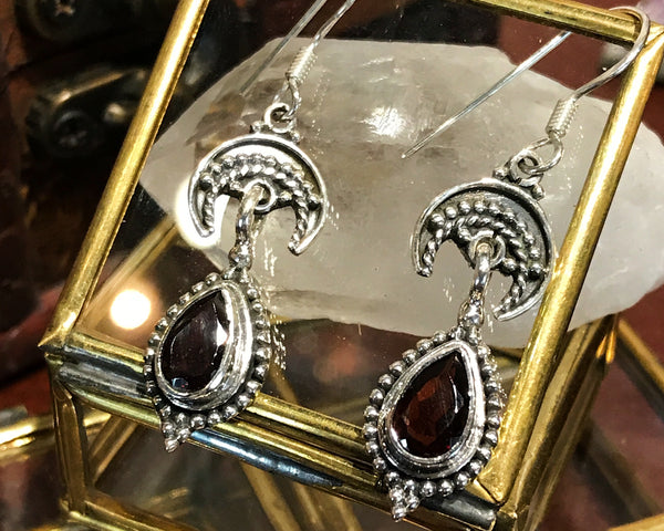 Garnet Luna Earrings - Jewels & Gems