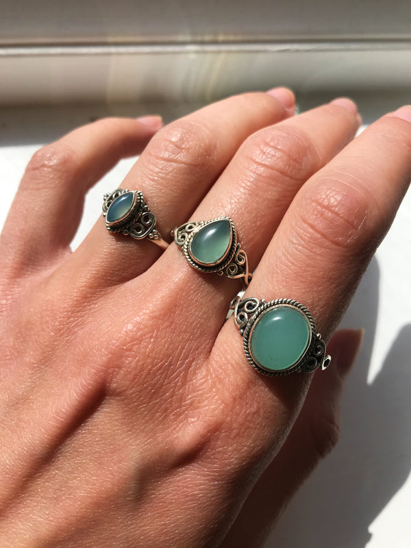 Chalcedony Mix Rings - Jewels & Gems