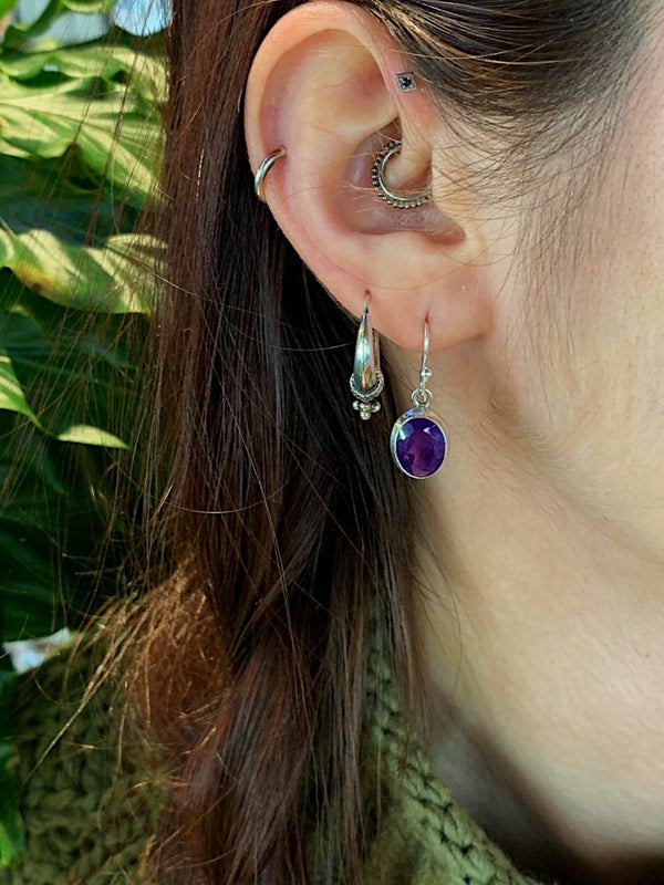 Amethyst Faceted Ari Earrings - Jewels & Gems