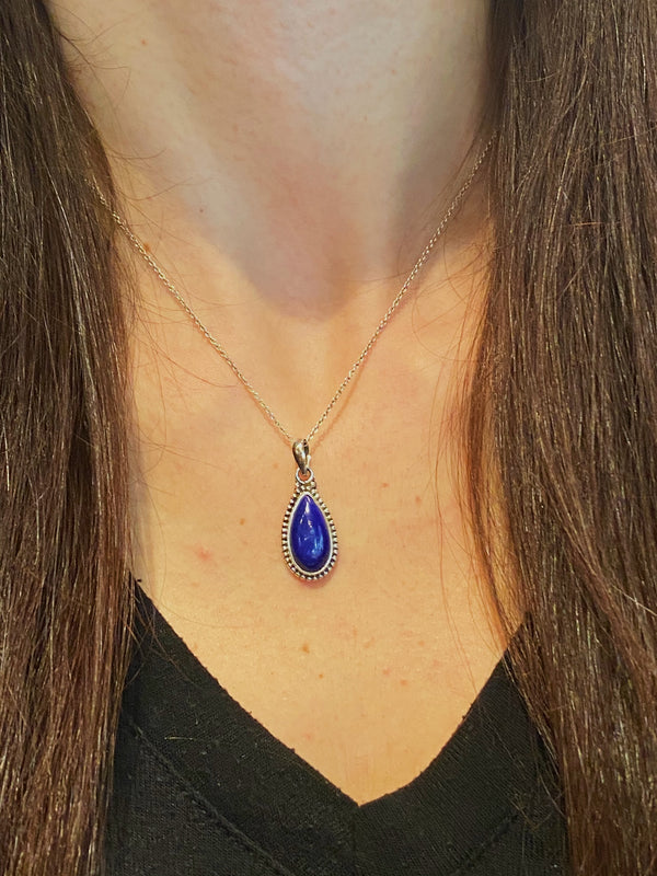 Lapis Lazuli Gala Pendant Long Tear Drop - Jewels & Gems