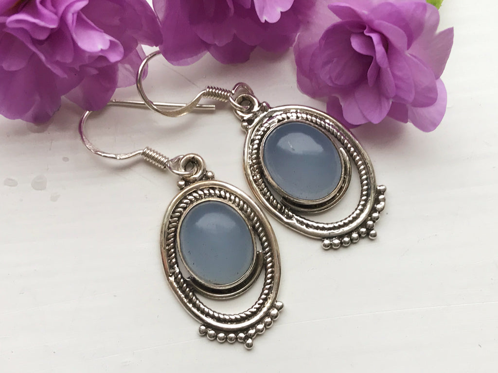 Blue Chalcedony Odessa Earrings - Jewels & Gems