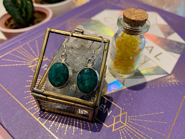 Semi-precious Emerald Ari Earrings - Jewels & Gems