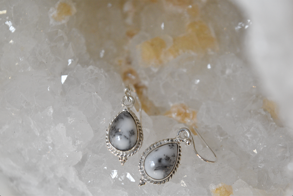 Dendritic Agate Cassia Earrings - Jewels & Gems