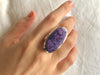 Charoite Naevia Ring - Long Oval (US 6.5 & 8.5) - Jewels & Gems
