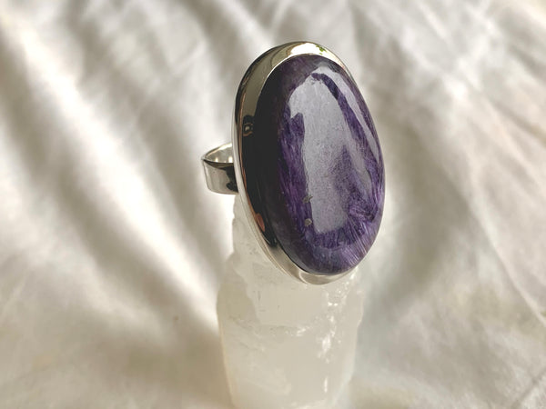 Charoite Naevia Ring - Large Oval - Jewels & Gems