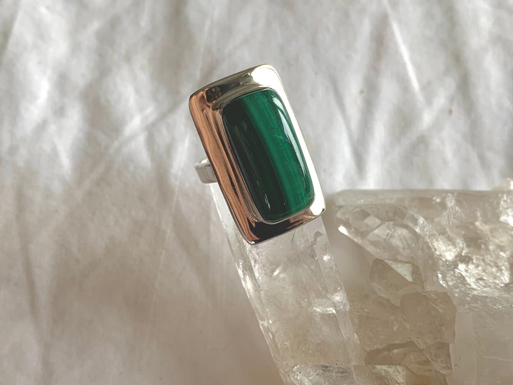 Malachite Dinah Ring - Rectangle - Jewels & Gems