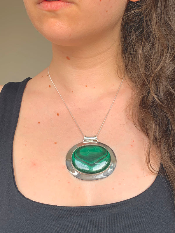 Malachite Gaia Pendant - Jewels & Gems