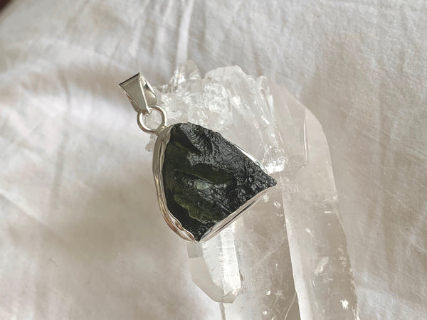 Moldavite Ansley Pendant - Freeform B - Jewels & Gems