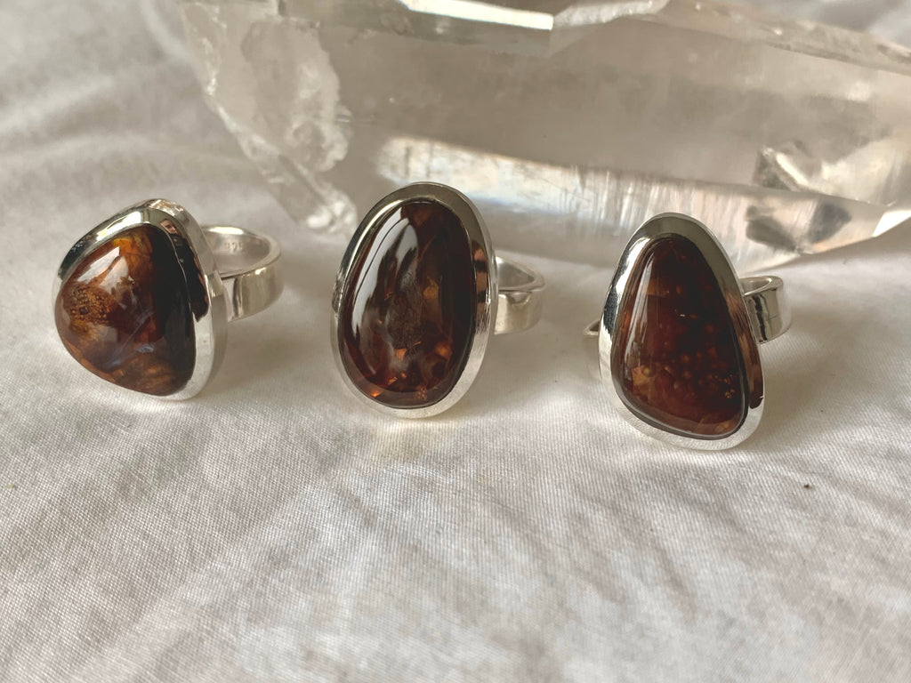 Mexican Fire Agate Naevia Ring - Freeform - Jewels & Gems