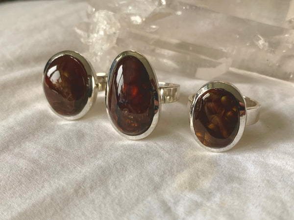 Mexican Fire Agate Naevia Ring - Oval - Jewels & Gems
