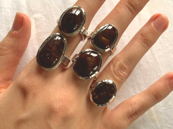 Mexican Fire Agate Naevia Ring - Oval - Jewels & Gems