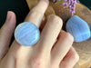 Blue Lace Agate Adjustable Ring - Round - Jewels & Gems