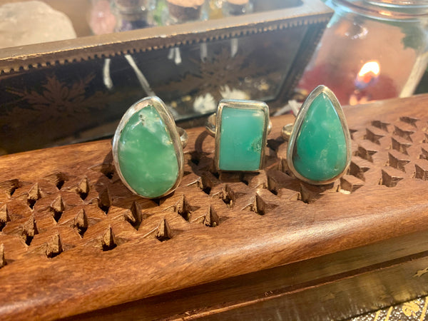 Chrysoprase Akoni Mix Rings (One of a kind) - Jewels & Gems