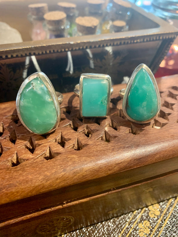 Chrysoprase Akoni Mix Rings (One of a kind) - Jewels & Gems