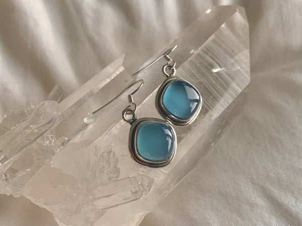 Blue Chalcedony Brea Earrings - Lozenge - Jewels & Gems