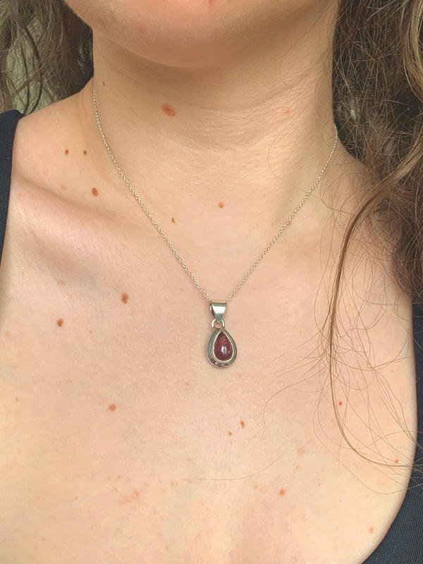 Pink Tourmaline Ansley Pendant - Small Drop - Jewels & Gems