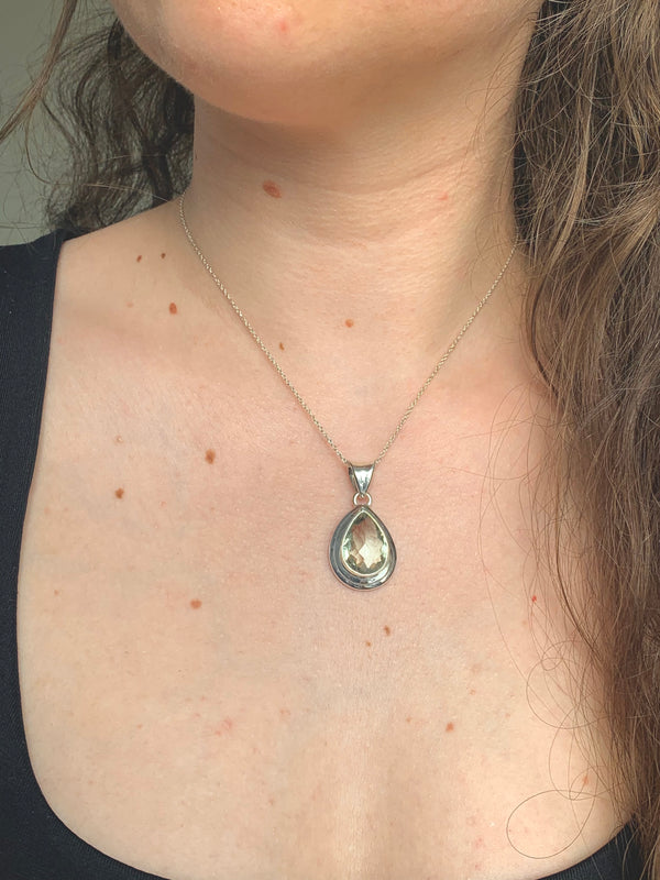 Green Amethyst Bricia Pendant - Teardrop - Jewels & Gems