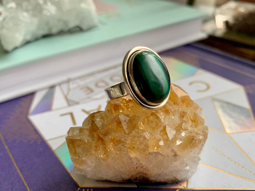 Malachite Large Calix Ring (US 6 & 6.5) - Jewels & Gems