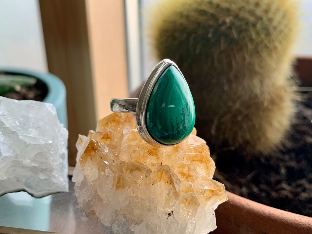 Malachite Drop Ari Ring - Jewels & Gems