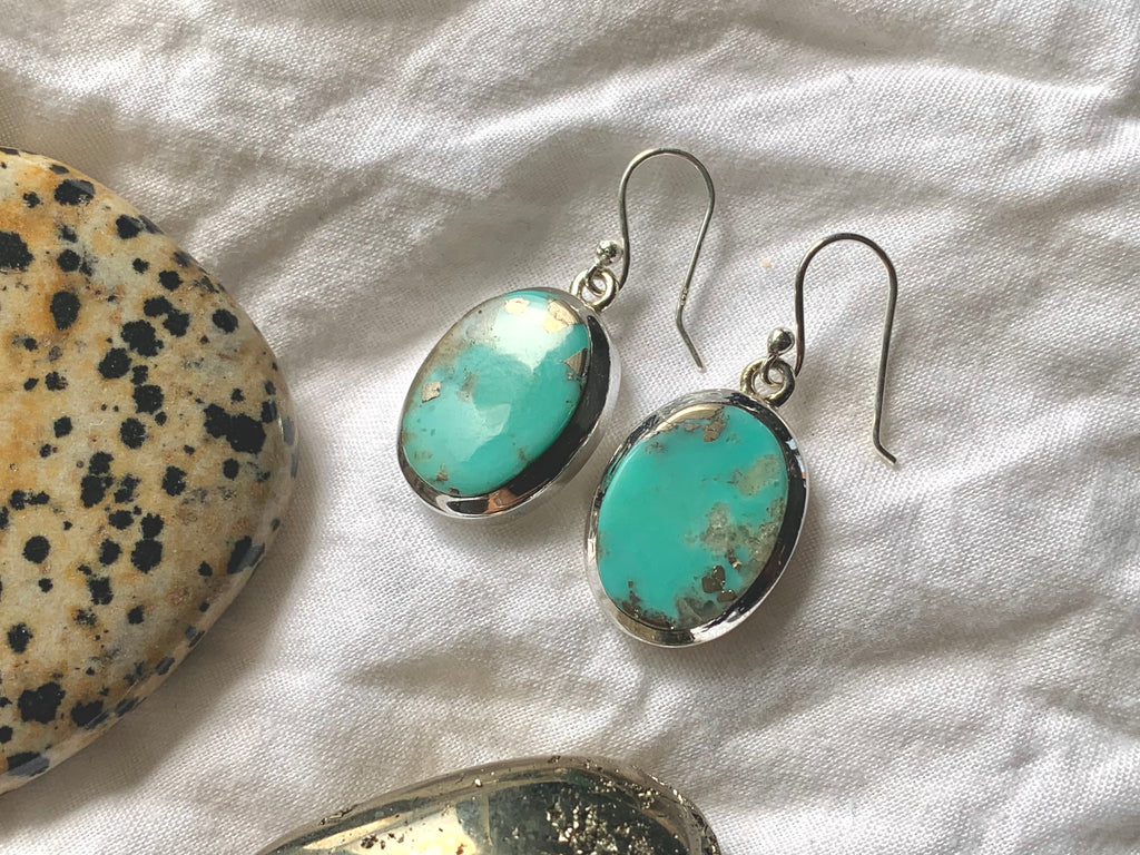 Arizona Turquoise Naevia Earrings - Oval - Jewels & Gems