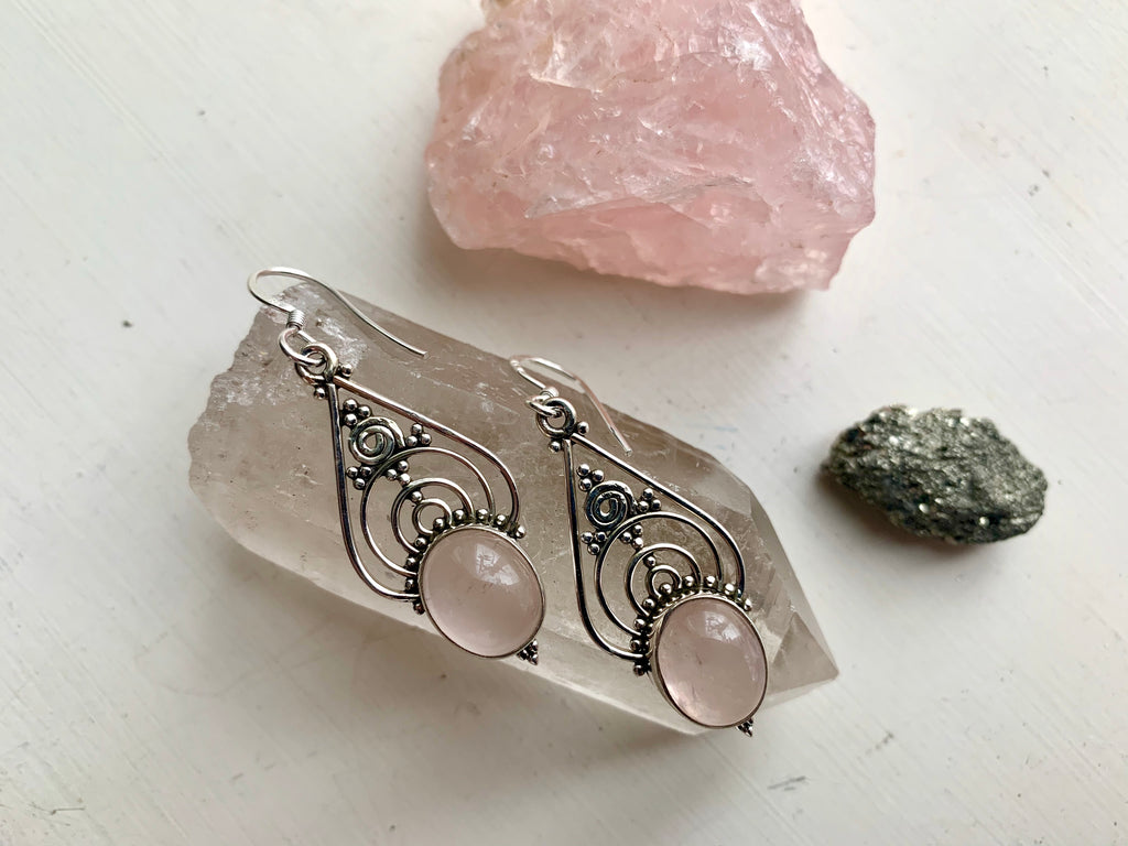 Rose Quartz Iria Earrings - Jewels & Gems
