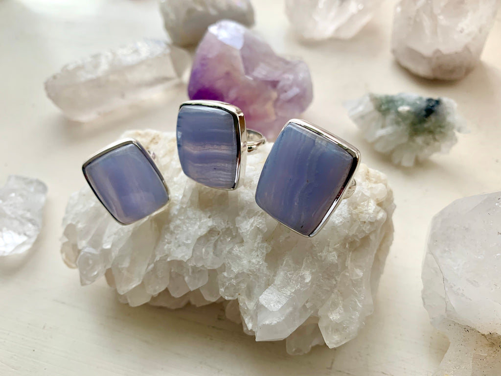 Blue Lace Agate Akoni Ring - Square - Jewels & Gems